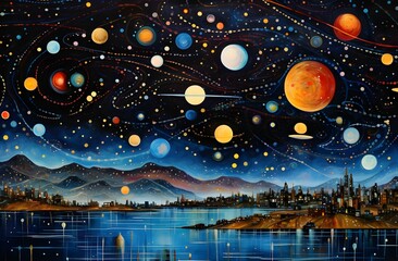 Plethora of celestial bodies in the sky.