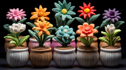 flowers in pots HD 8K wallpaper Stock Photographic Image 