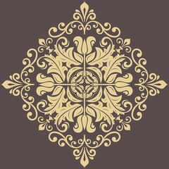 Elegant vintage ornament in classic style. Abstract traditional ornament with oriental elements. Classic vintage pattern