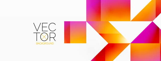 Geometric purity on white - lines, squares, triangles unite. Minimalist harmony in elegant simplicity