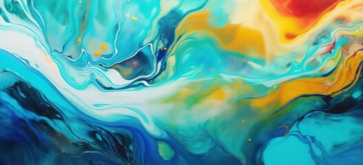Abstract colorful mixed paint in pastels. Oils fluid flow background. water ocean wave background. Blue and pink liquid water wave horizontal 4k wallpaper