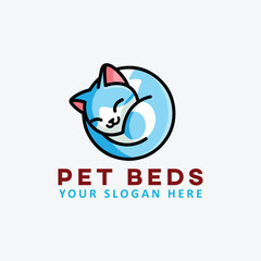 pet dog cat care clinic logo design vector