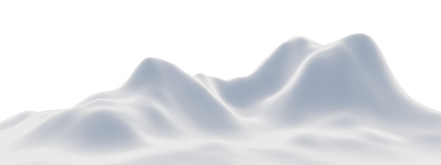 Obraz premium 3D render snow mountain. White terrain.