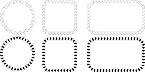 outline silhouete spiral ribbon frame set