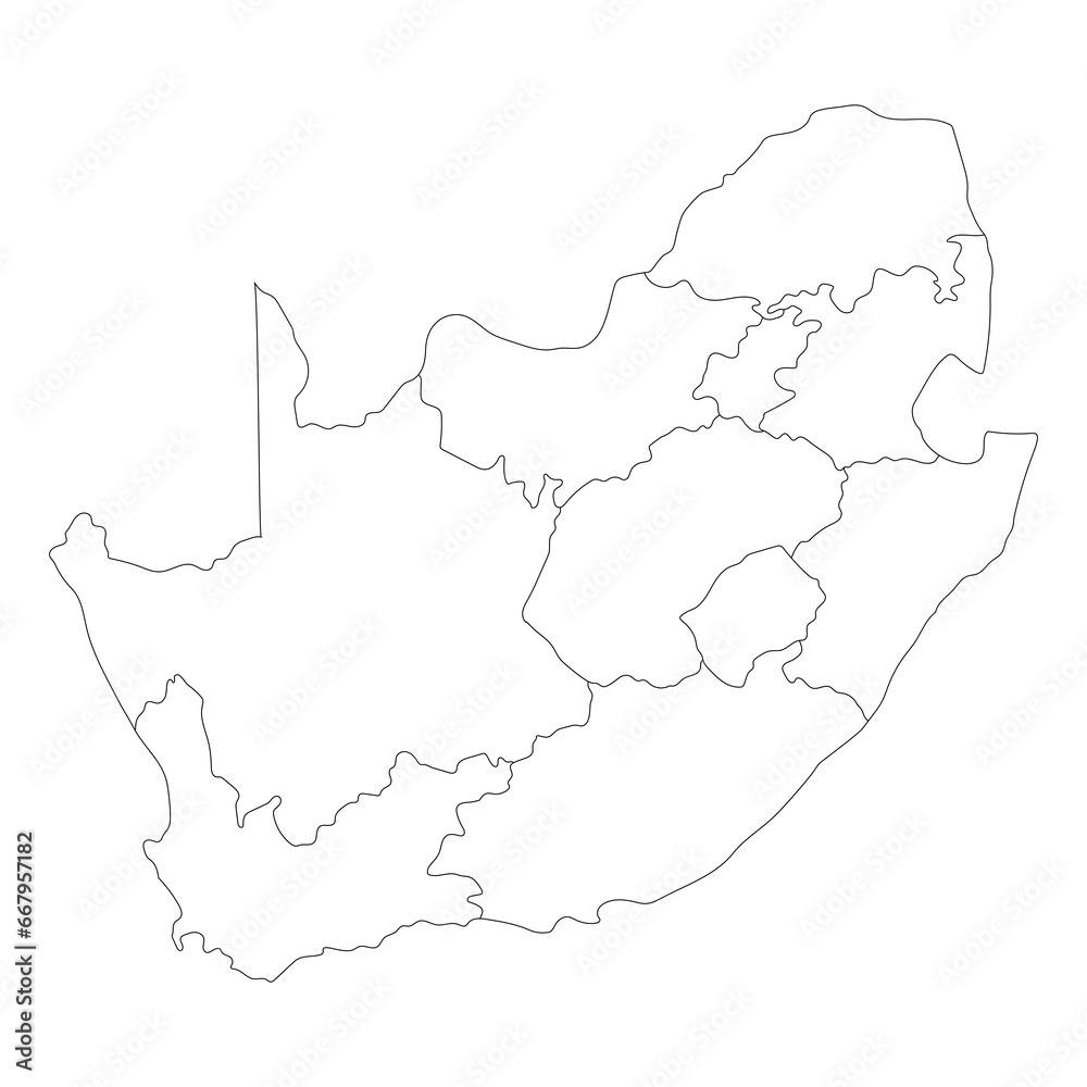 Wall mural South Africa map with administrative. Map of South Africa