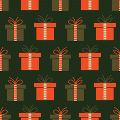 Rows of Presents Repeating Pattern