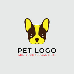 pet puppy dog store logo design vector