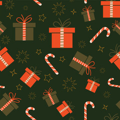 Holiday Presents Vector Repeating Pattern