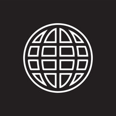 Internet icon vector. Website sign symbol vector. Internet vector icon illustration isolated on black background