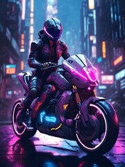 cyberpunk motorcycle wallpaper