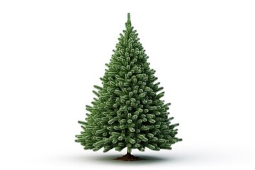 Christmas tree isolated on white background. Generated by AI.