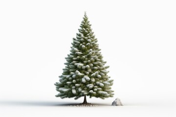 Christmas tree isolated on white background. Generated by AI.
