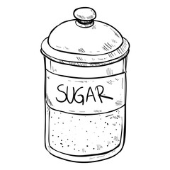 sugar baking stuff hand drawn
