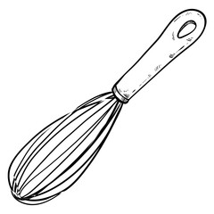 Obraz premium whisk baking stuff hand drawn