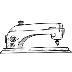 sewing machine hand drawn