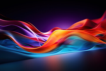 Fototapeta premium Mesmerizing Abstract Multicolor Wavy Motion Background: A Symphony of Colors in Motion