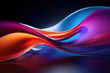 Multicolor Wavy Motion Background: Abstract Art in Motion - obrazy, fototapety, plakaty