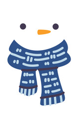 Cute Snowman wearing Patterned Scarf Illustration