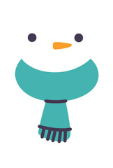 Cute Snowman wearing Scarf Illustration