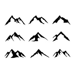 mountain icons set vector logo