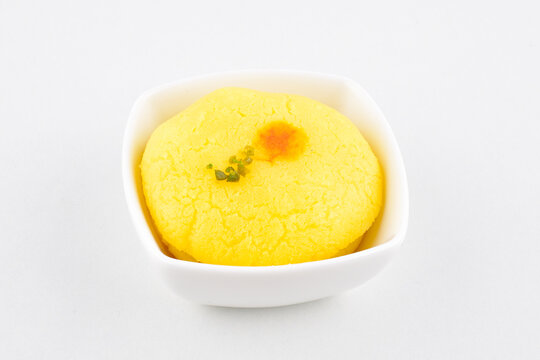 Closeup of chamcham sweet on white background, bengali sweet