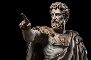 Statue of stoic bust illustration with strong reference to stoicism and philosophy on a clean and isolated background - obrazy, fototapety, plakaty