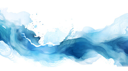ocean water wave copy space for text. Isolated blue, teal, turquoise happy cartoon wave for pool party or ocean beach travel. Web banner, backdrop, background graphic	 - obrazy, fototapety, plakaty