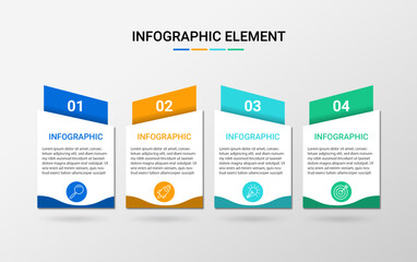 Infographic design with icons and 4 options or steps. Infographics business concept. Can be used for info graphics, presentations, banners, printed materials