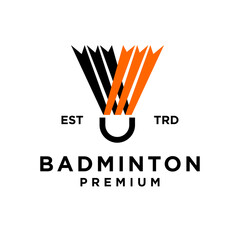 Badminton abstract logo icon design illustration