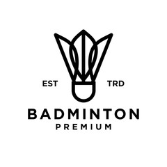 Badminton abstract logo icon design illustration