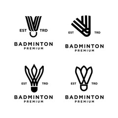 Badminton abstract logo icon design illustration