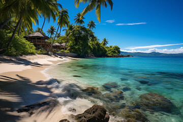 beach with palm trees