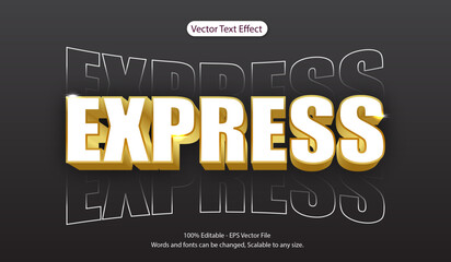 3d white gold editable text effect. vector