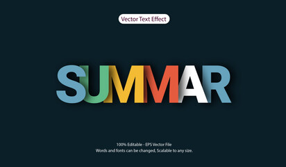 Obraz premium summer colorful editable text effect. vector
