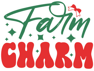 Farm Charm, Christmas Retro Design