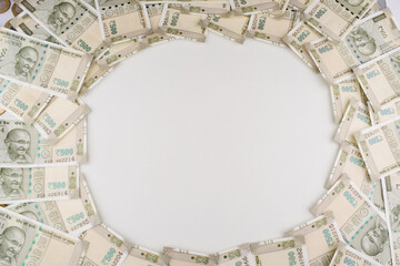 Indian rupees note frame for text and message