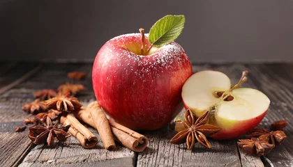 Fotobehang Apple with cinnamon © Milla
