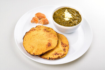 Makki roti with sarso saag healthy indian food