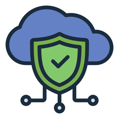 Cloud color filled line icon