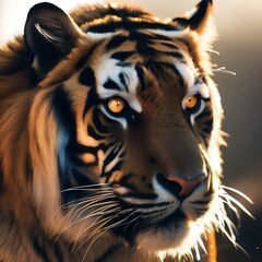 An immense, star-forged tiger with fur resembling solar flares, prowling the cosmic wilderness4
