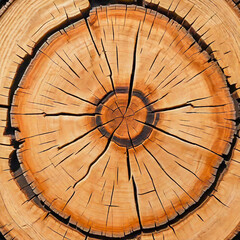 Weathered wooden cross section of the tree. Wooden textured background.
