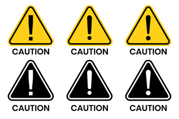 Hazard warning, caution, attention sign with exclamation mark symbol