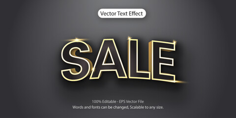 3d black and gold  editable text effect. vector