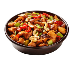 Kung Pao chicken, transparent background, isolated image, generative AI
