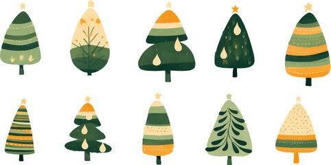 holiday tree set for christmas. Merry Christmas and Happy New Year