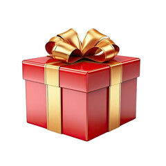 Obraz premium Red gift box isolated on transparent background