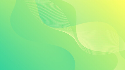 Modern Abstract Background with Waves Fluid Liquid and Green Yellow Gradient Color