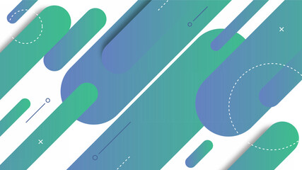 Modern Abstract Background with Memphis Tilt Diagonal Lines Fluid Liquid and Green White Blue Gradient Color