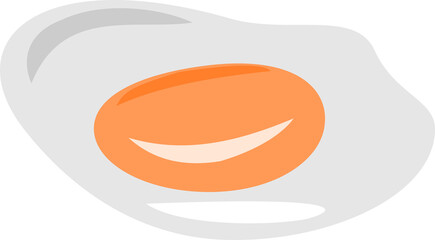 One fried egg isolated on transparent background, High protein foods in graphic style
