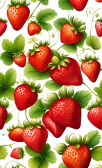 seamless pattern with a strawberry.